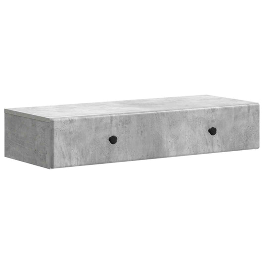 Fali oldaltábla Betonszürke 87,5 x 34,5 x 17 cm Szerelt Fa