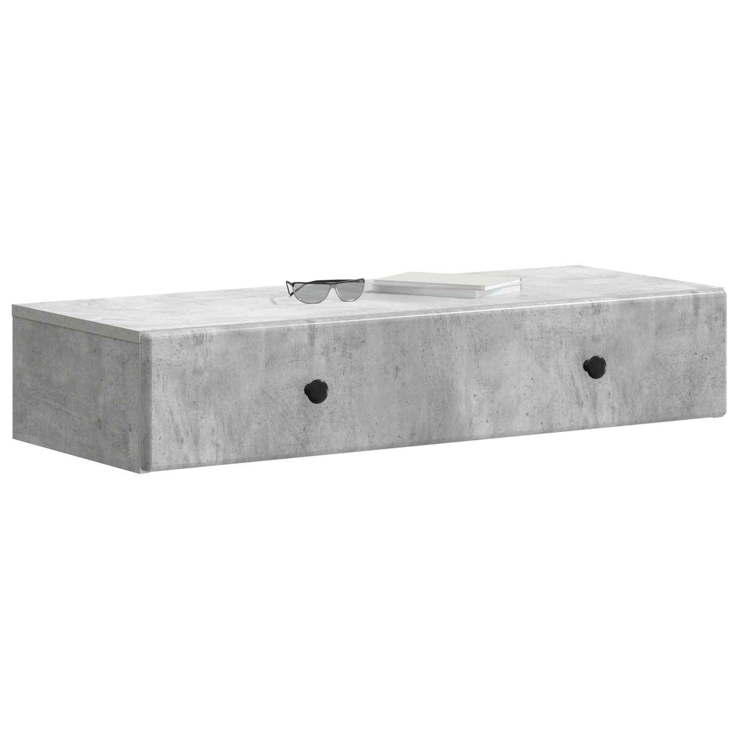 Fali oldaltábla Betonszürke 87,5 x 34,5 x 17 cm Szerelt Fa