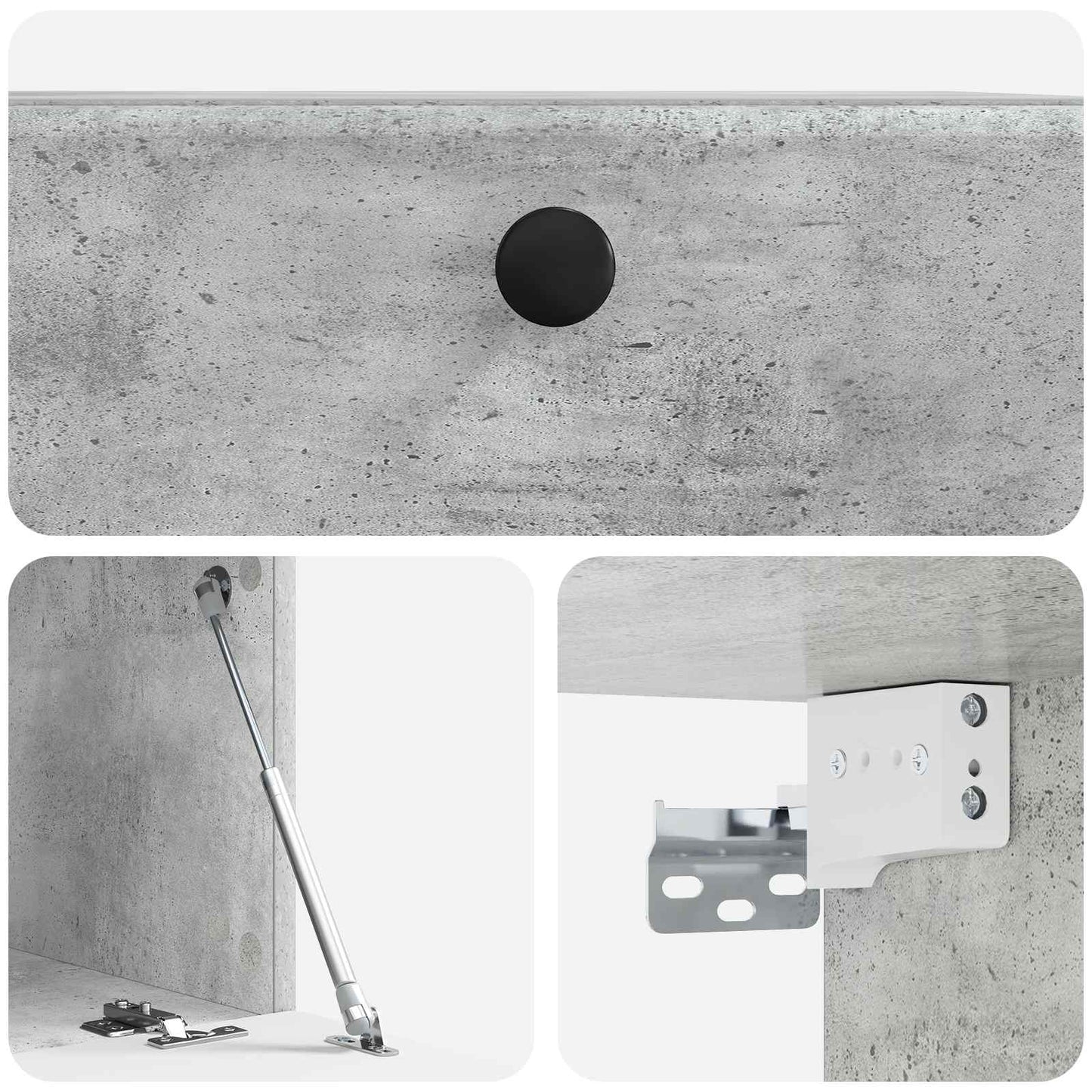 Fali TV szekrény 59,5 x 41 x 30 cm Betonszürke Szerelt Fa