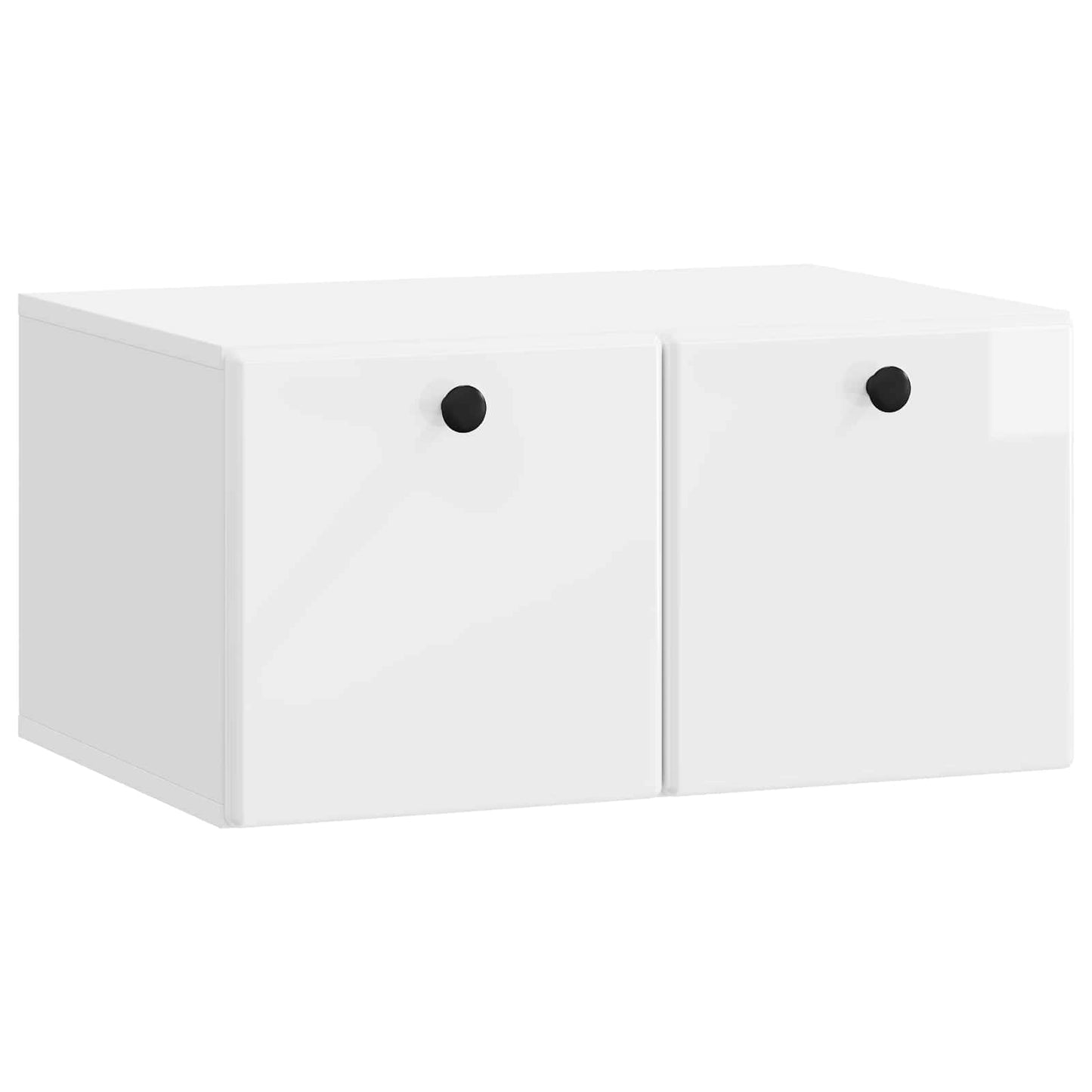 Fali TV szekrény 59,5 x 41 x 30 cm Magasfényű Fehér Szerelt Fa