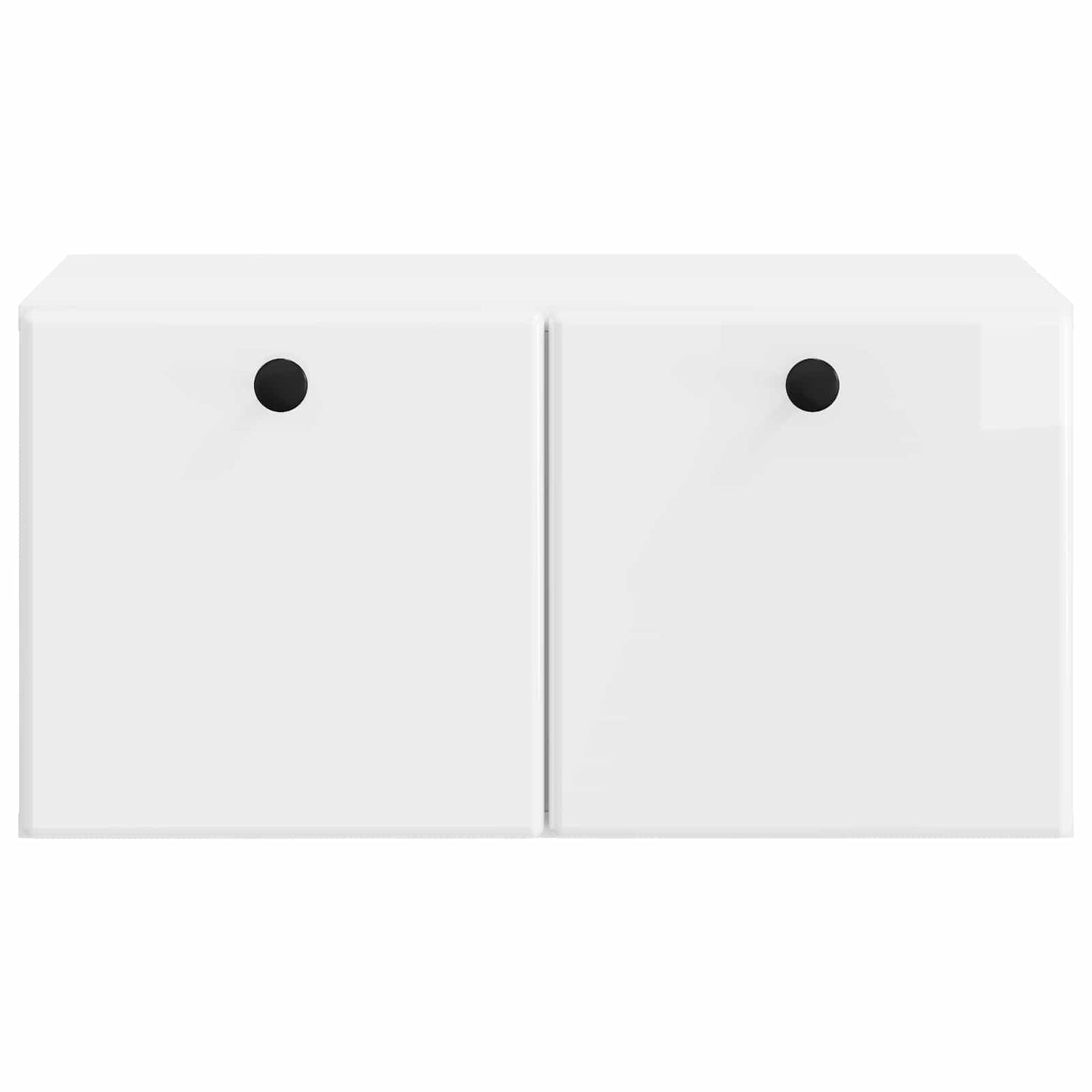 Fali TV szekrény 59,5 x 41 x 30 cm Magasfényű Fehér Szerelt Fa