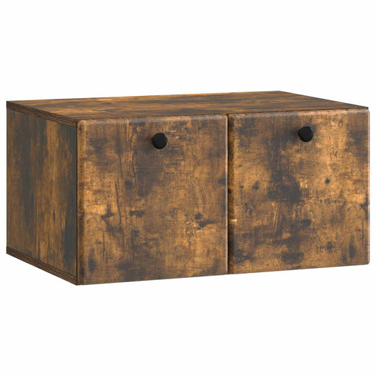 Fali TV szekrény 59,5 x 41 x 30 cm Füstös Tölgy Szerelt Fa