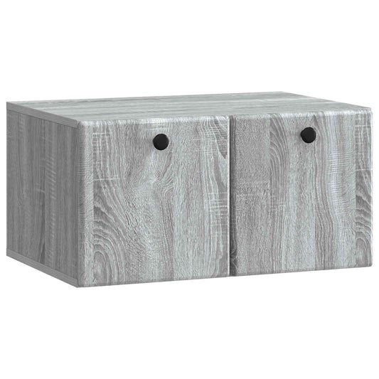 Fali TV szekrény 59,5 x 41 x 30 cm Szürke Sonoma Szerelt Fa