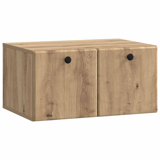 Fali TV szekrény 59,5 x 41 x 30 cm Kézműves Tölgy Szerelt Fa