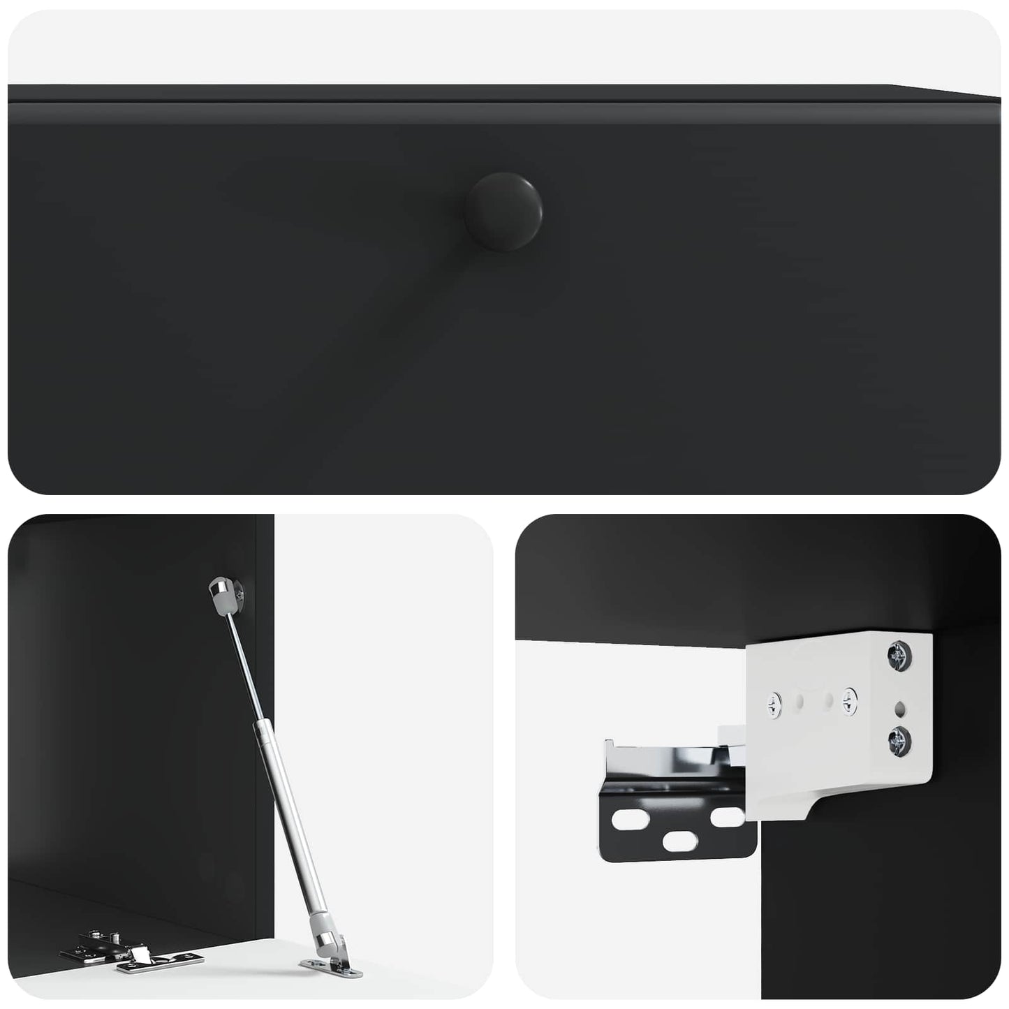 Fali TV szekrény 78,5 x 41 x 30 cm Fekete Szerelt Fa