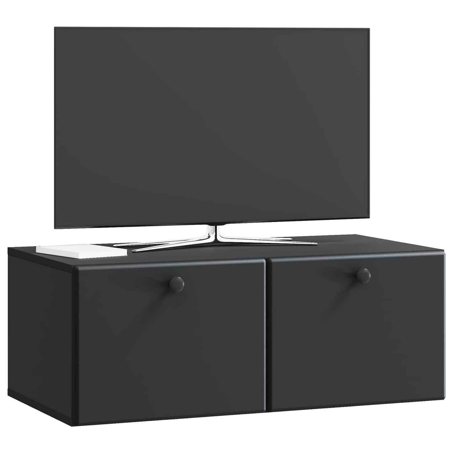 Fali TV szekrény 78,5 x 41 x 30 cm Fekete Szerelt Fa