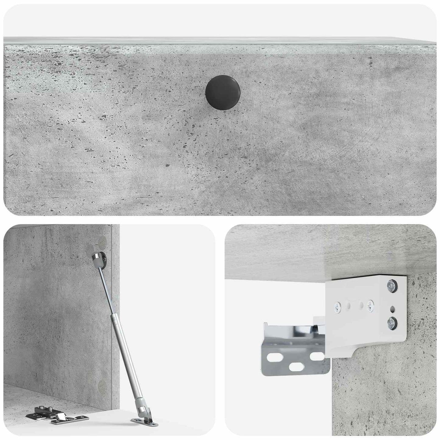 Fali TV szekrény 78,5 x 41 x 30 cm Betonszürke Szerelt Fa