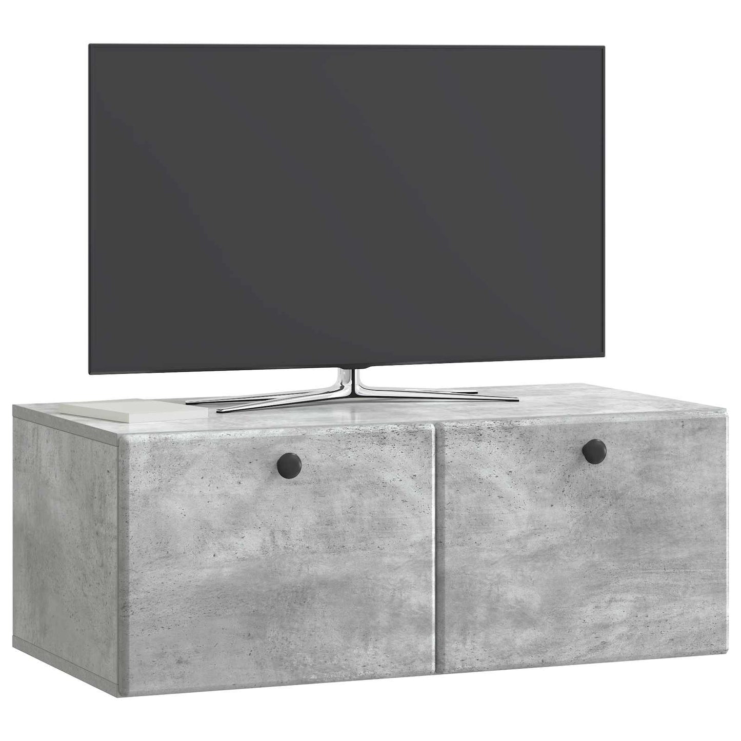 Fali TV szekrény 78,5 x 41 x 30 cm Betonszürke Szerelt Fa