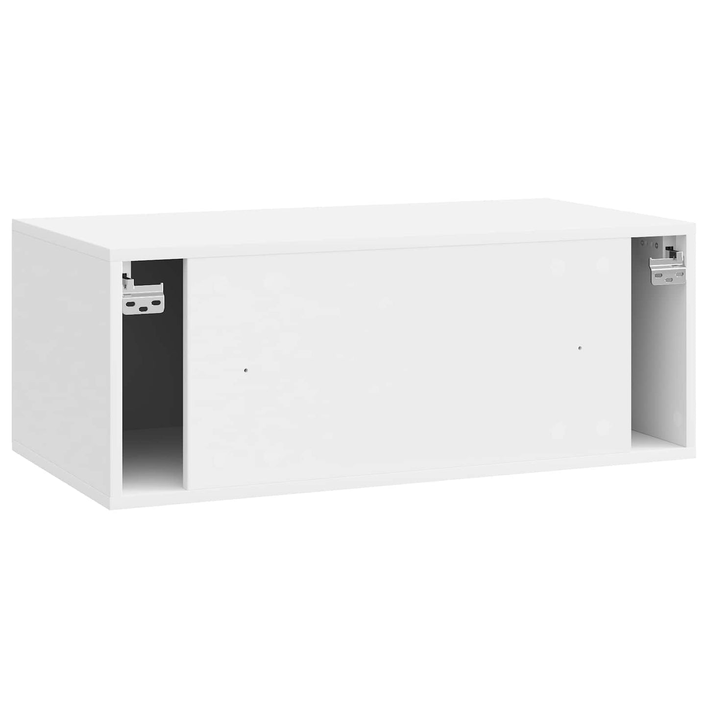 Fali TV szekrény 78,5 x 41 x 30 cm Magasfényű Fehér Szerelt Fa