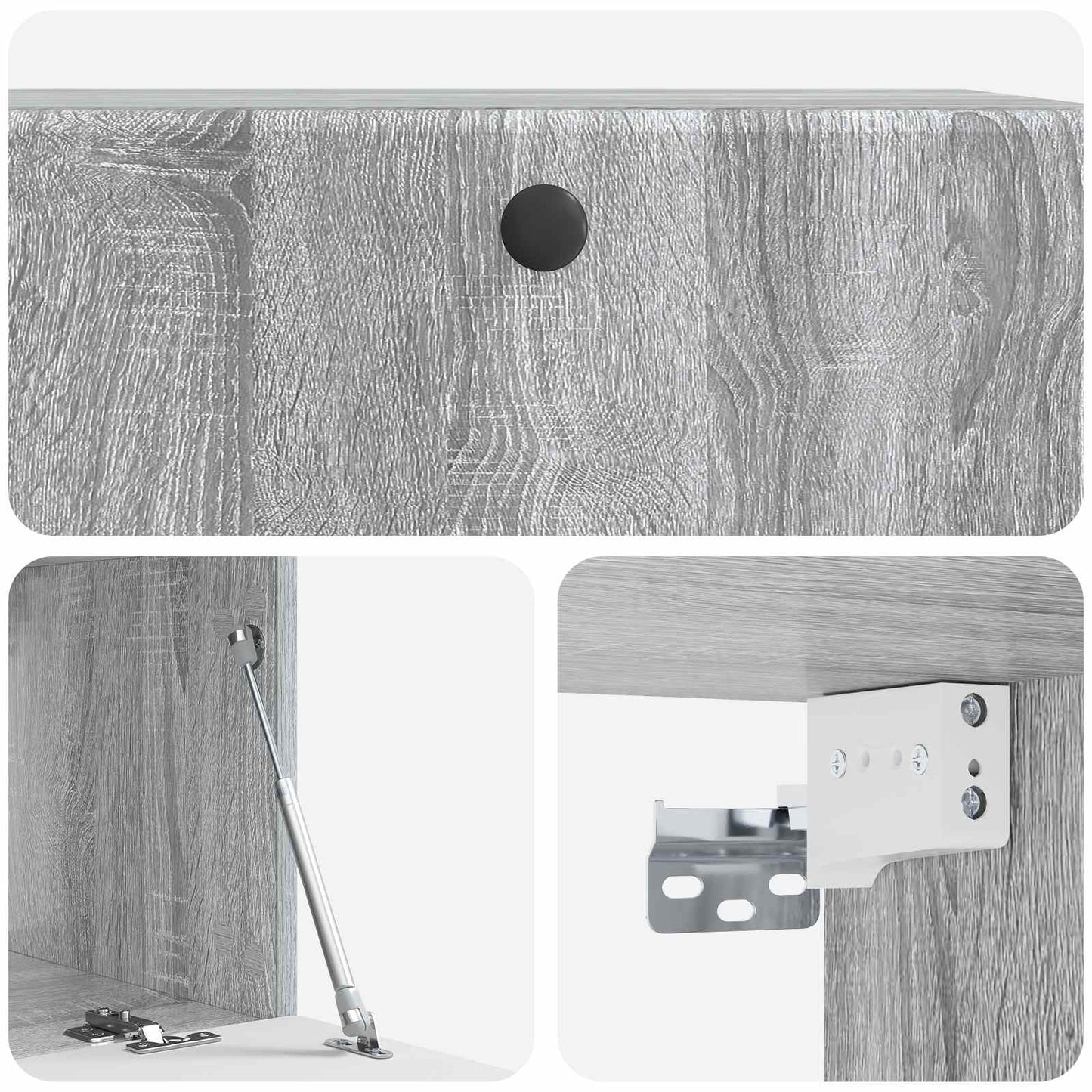 Fali TV szekrény 78,5 x 41 x 30 cm Szürke Sonoma Szerelt Fa