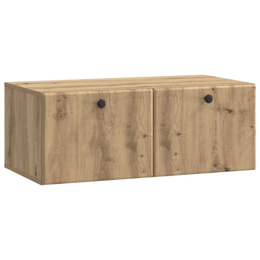 Fali TV szekrény 78,5 x 41 x 30 cm Kézműves Tölgy Szerelt Fa