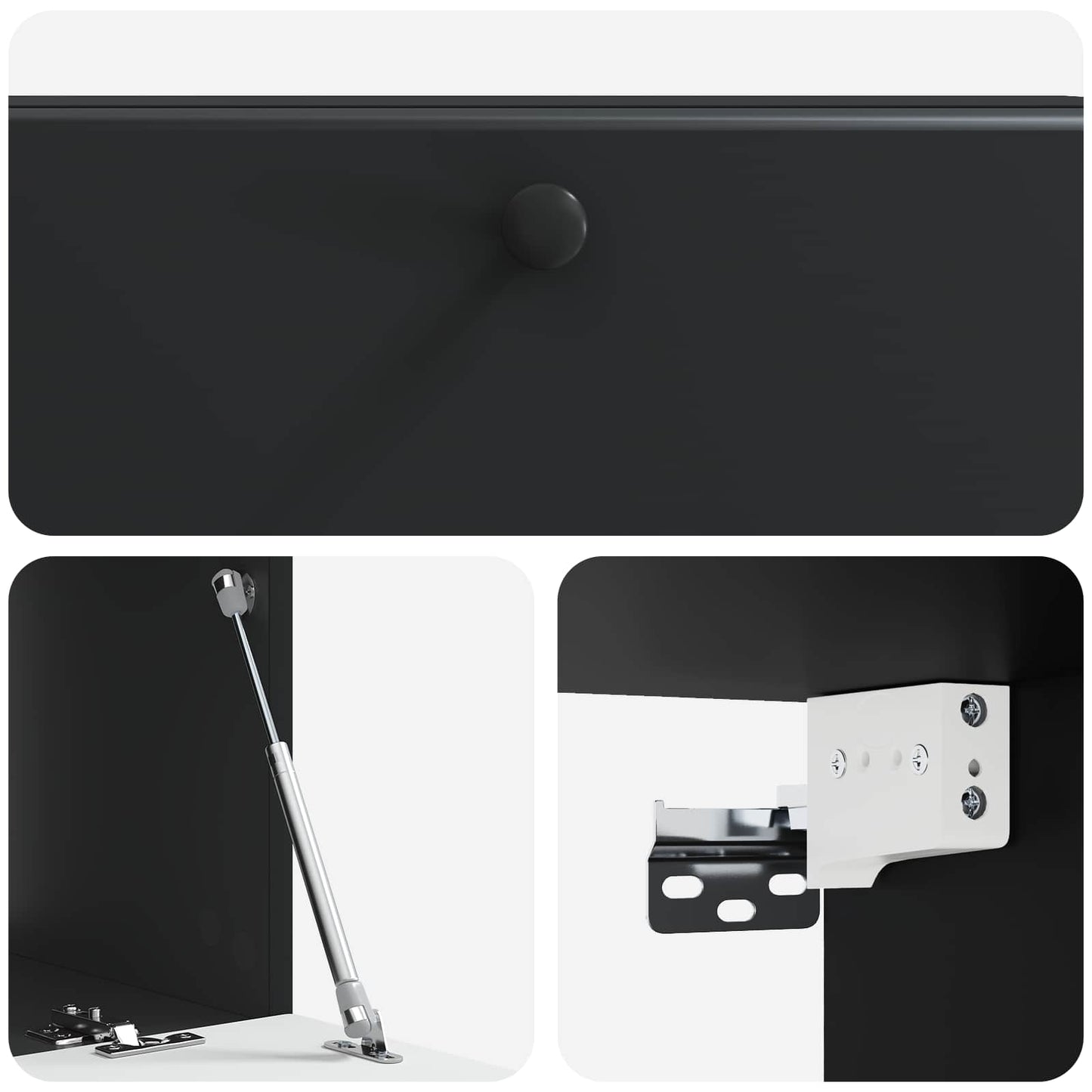 Fali TV szekrény 98 x 41 x 30 cm Fekete Szerelt Fa