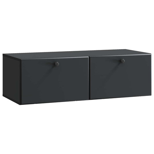 Fali TV szekrény 98 x 41 x 30 cm Fekete Szerelt Fa