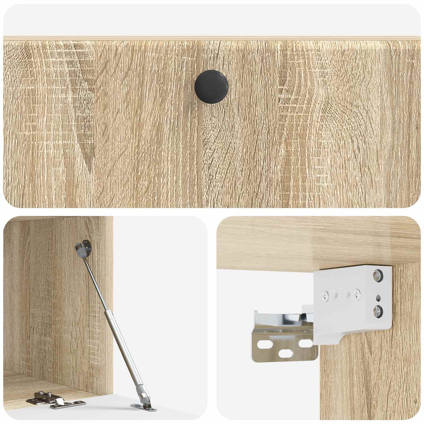 Fali TV szekrény 98 x 41 x 30 cm Sonoma Tölgy Szerelt Fa