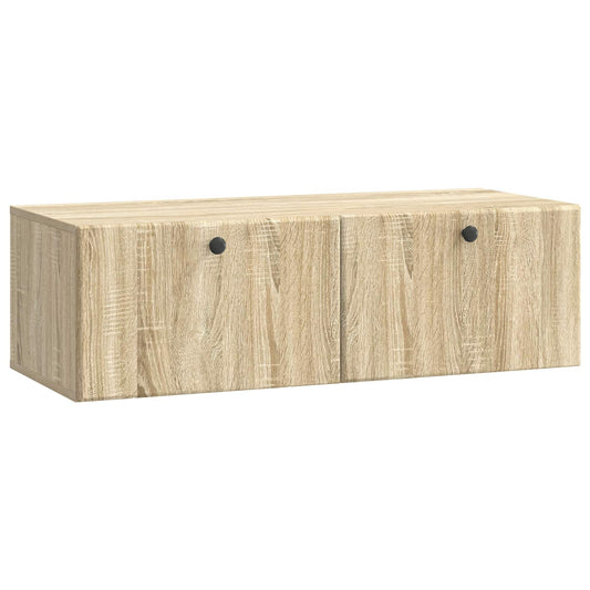 Fali TV szekrény 98 x 41 x 30 cm Sonoma Tölgy Szerelt Fa