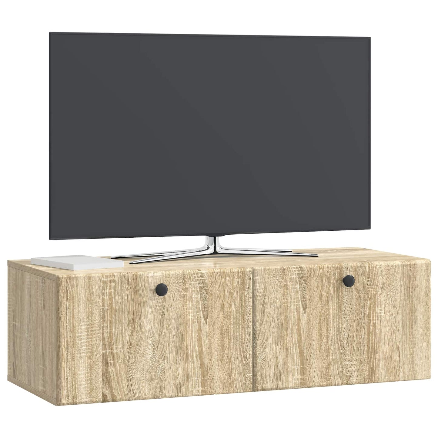 Fali TV szekrény 98 x 41 x 30 cm Sonoma Tölgy Szerelt Fa