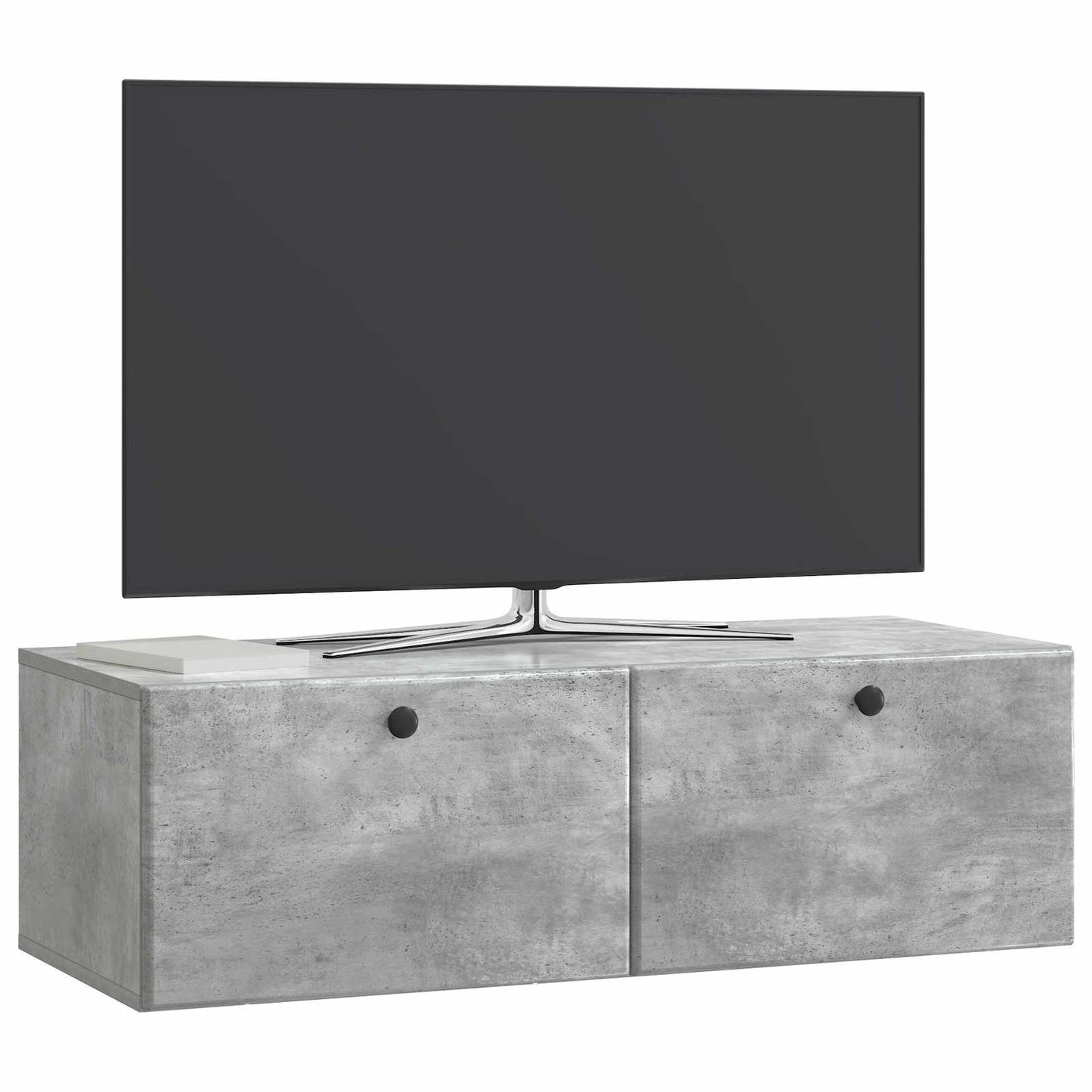 Fali TV szekrény 98 x 41 x 30 cm Betonszürke Szerelt Fa