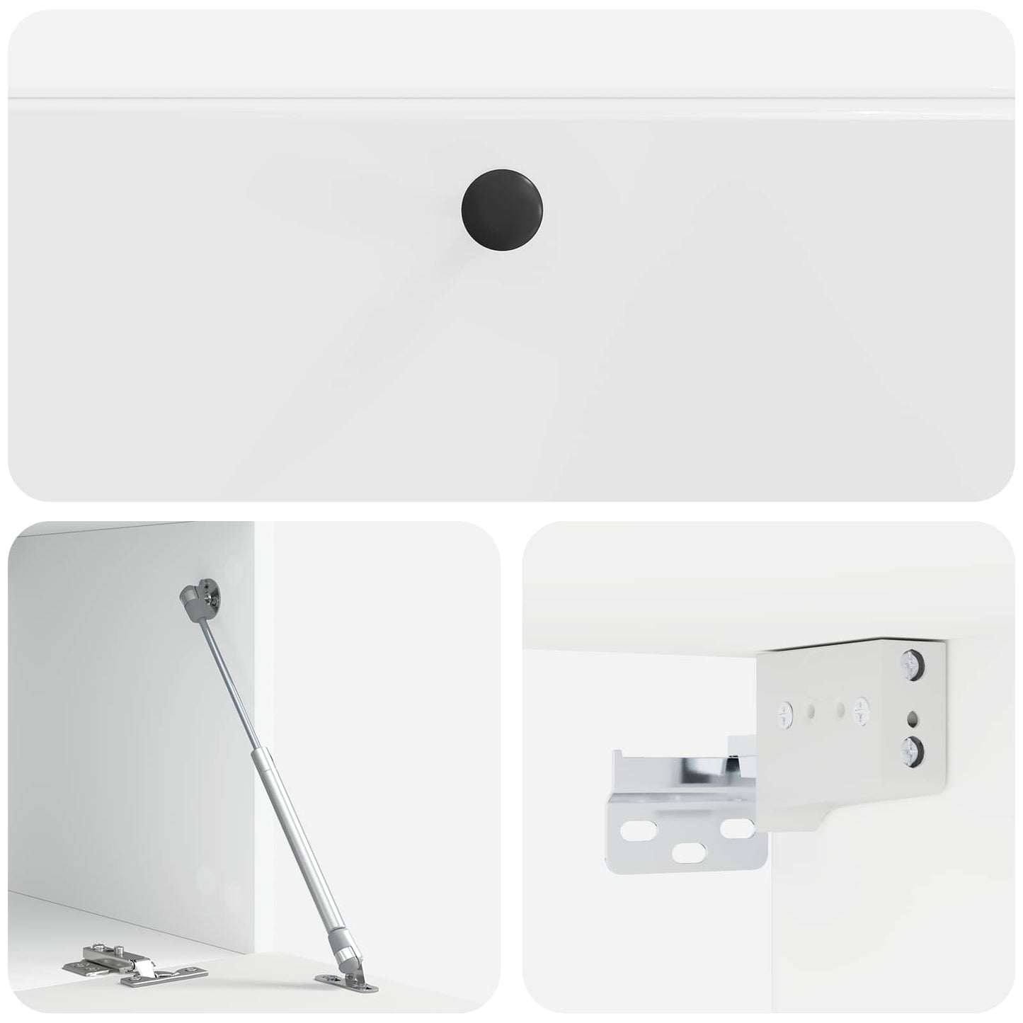 Fali TV szekrény 98 x 41 x 30 cm Magasfényű Fehér Szerelt Fa