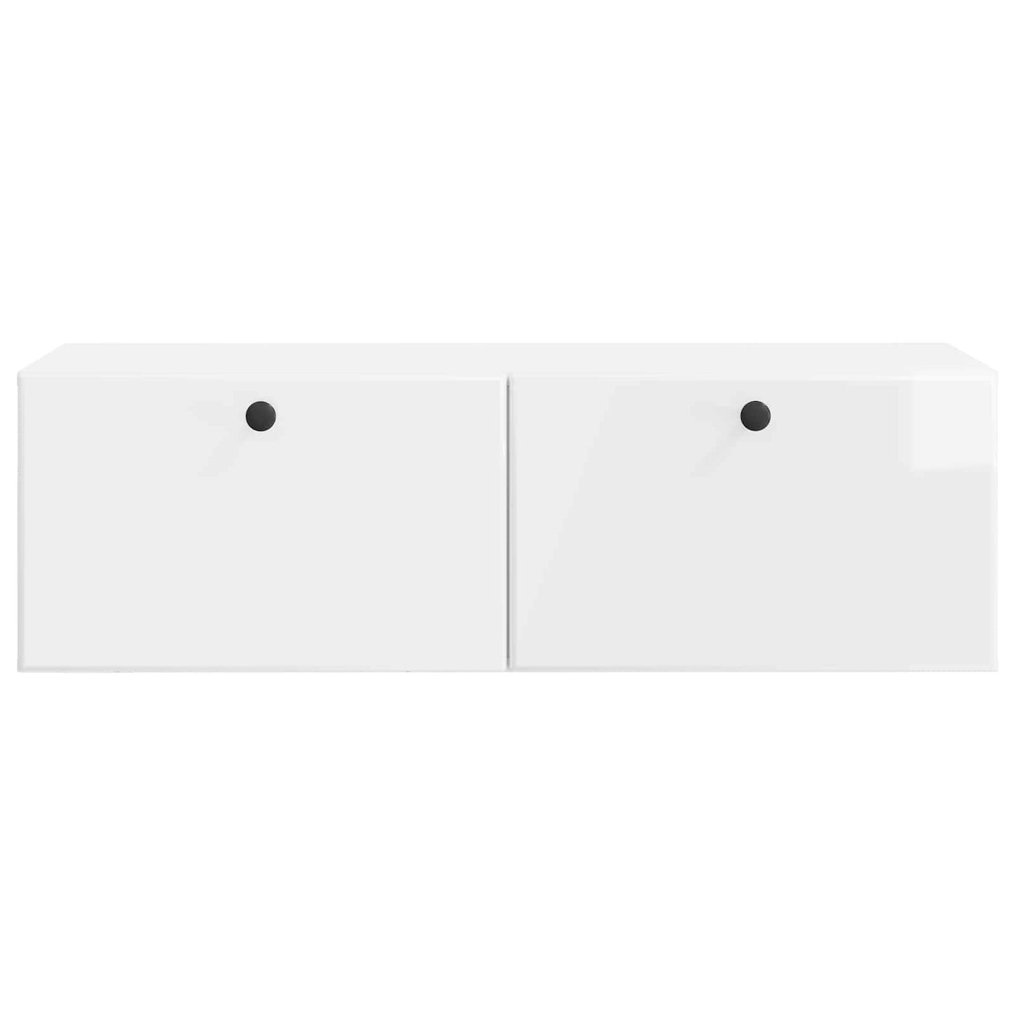 Fali TV szekrény 98 x 41 x 30 cm Magasfényű Fehér Szerelt Fa