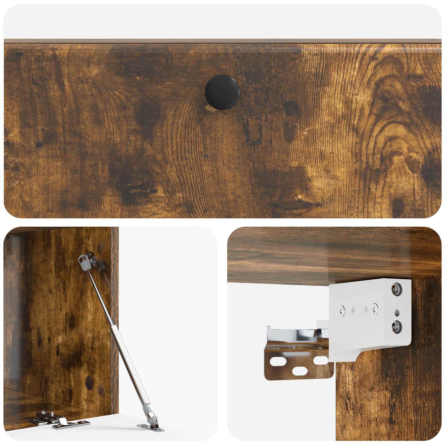 Fali TV szekrény 98 x 41 x 30 cm Füstös Tölgy Szerelt Fa