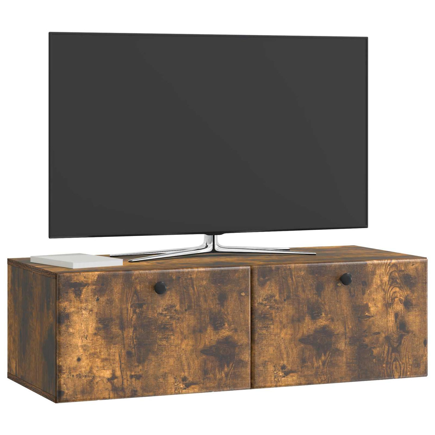 Fali TV szekrény 98 x 41 x 30 cm Füstös Tölgy Szerelt Fa