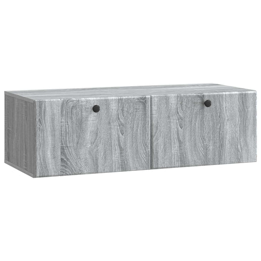 Fali TV szekrény 98 x 41 x 30 cm Szürke Sonoma Szerelt Fa