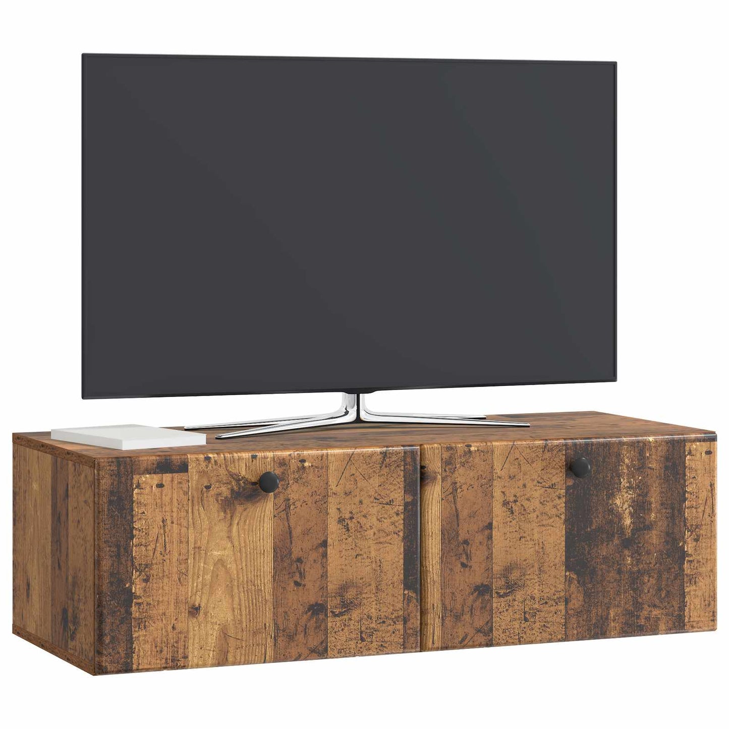 Fali TV szekrény 98 x 41 x 30 cm Antik Fa Szerelt Fa