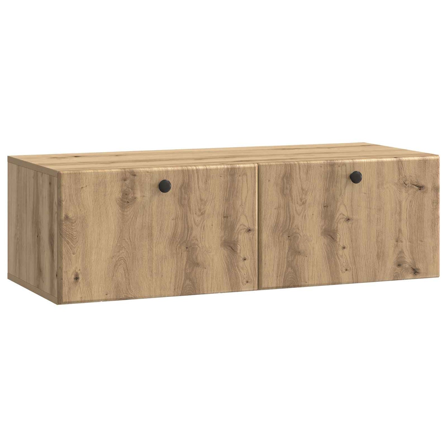 Fali TV szekrény 98 x 41 x 30 cm Kézműves Tölgy Szerelt Fa