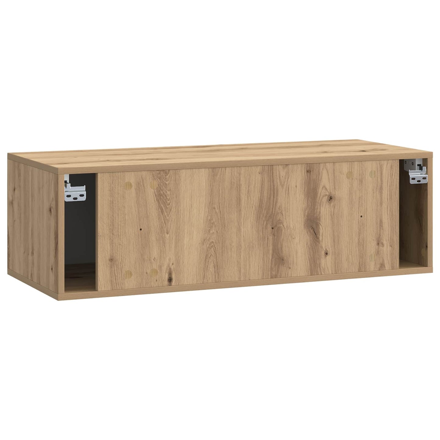 Fali TV szekrény 98 x 41 x 30 cm Kézműves Tölgy Szerelt Fa