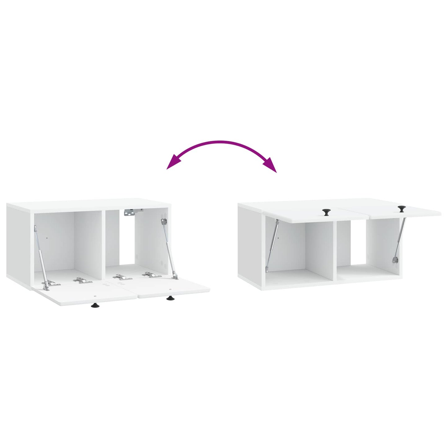 Fali TV szekrény 59,5 x 31 x 30 cm Fehér Szerelt Fa