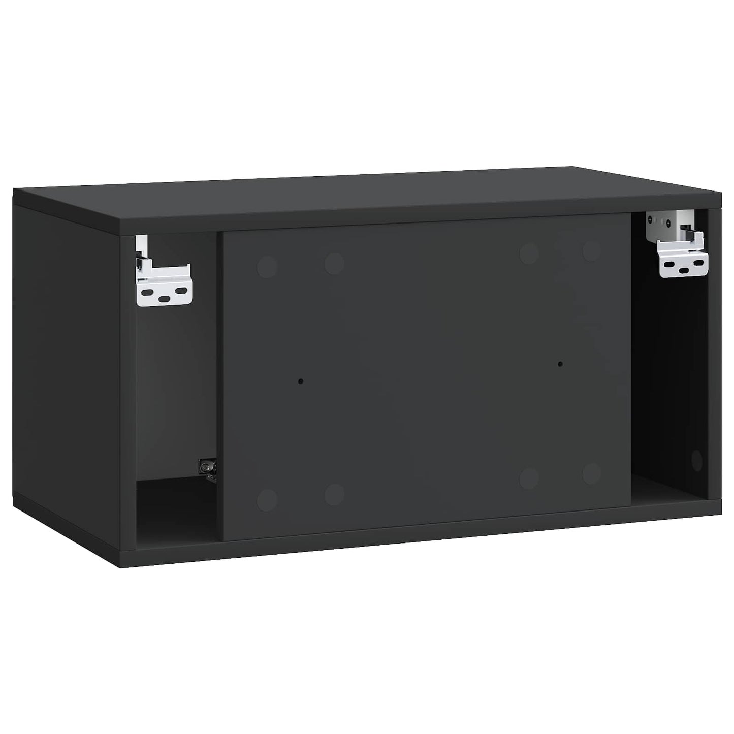 Fali TV szekrény 59,5 x 31 x 30 cm Fekete Szerelt Fa