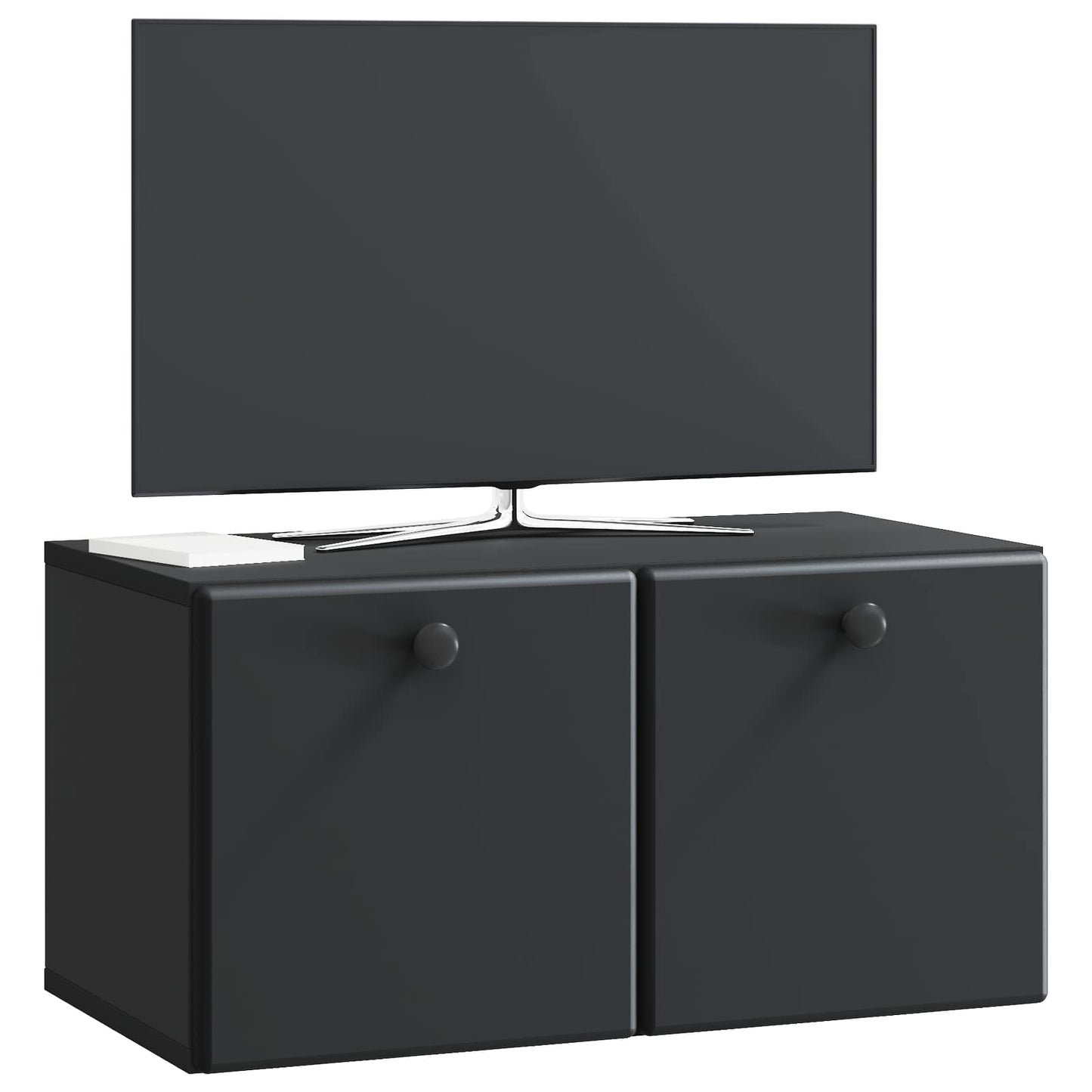 Fali TV szekrény 59,5 x 31 x 30 cm Fekete Szerelt Fa