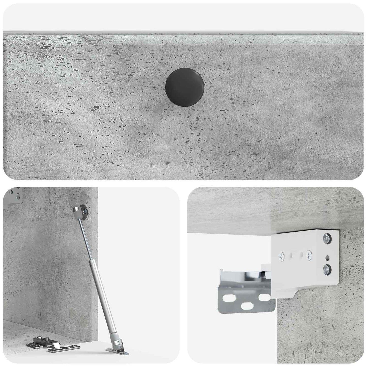 Fali TV szekrény 59,5 x 31 x 30 cm Betonszürke Szerelt Fa