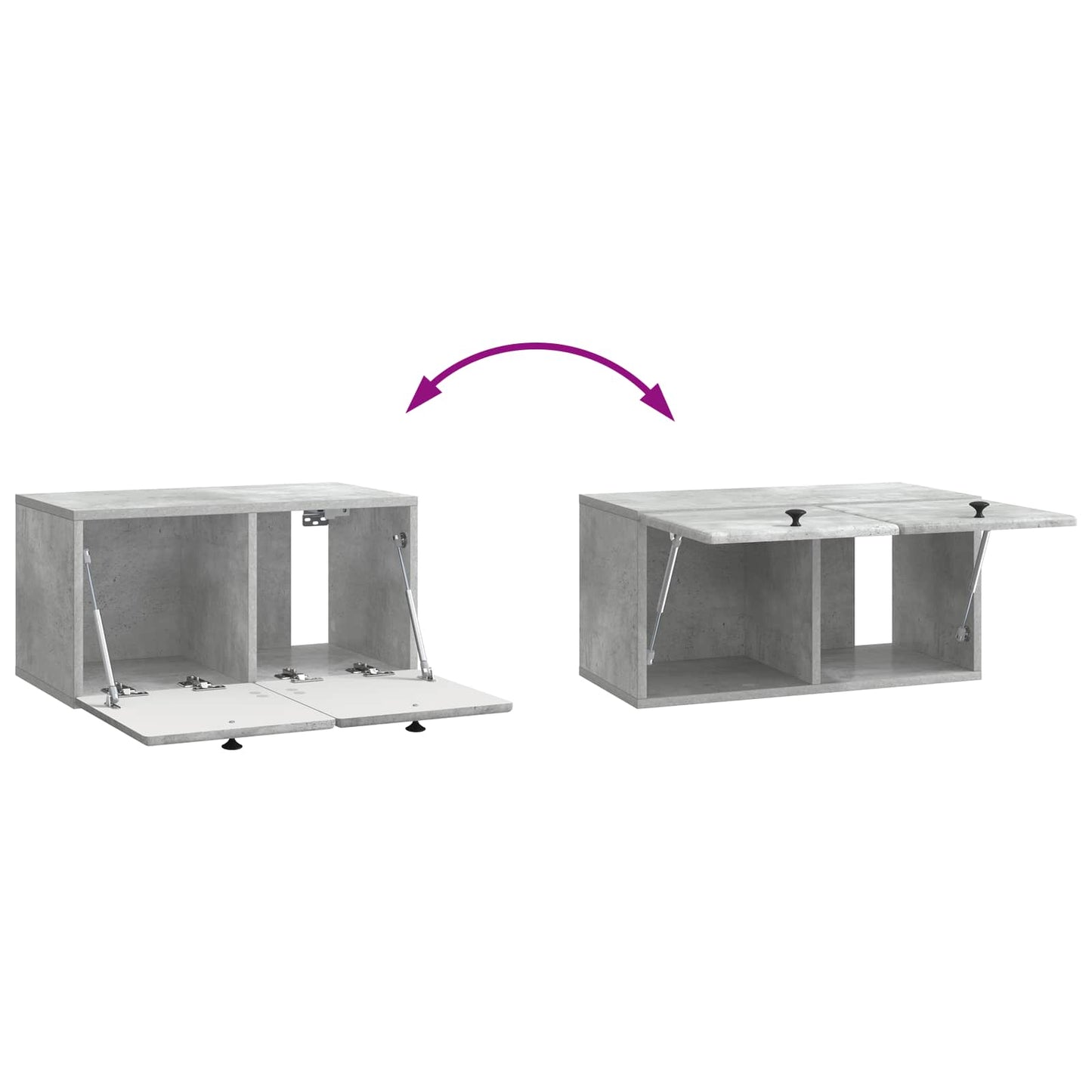Fali TV szekrény 59,5 x 31 x 30 cm Betonszürke Szerelt Fa