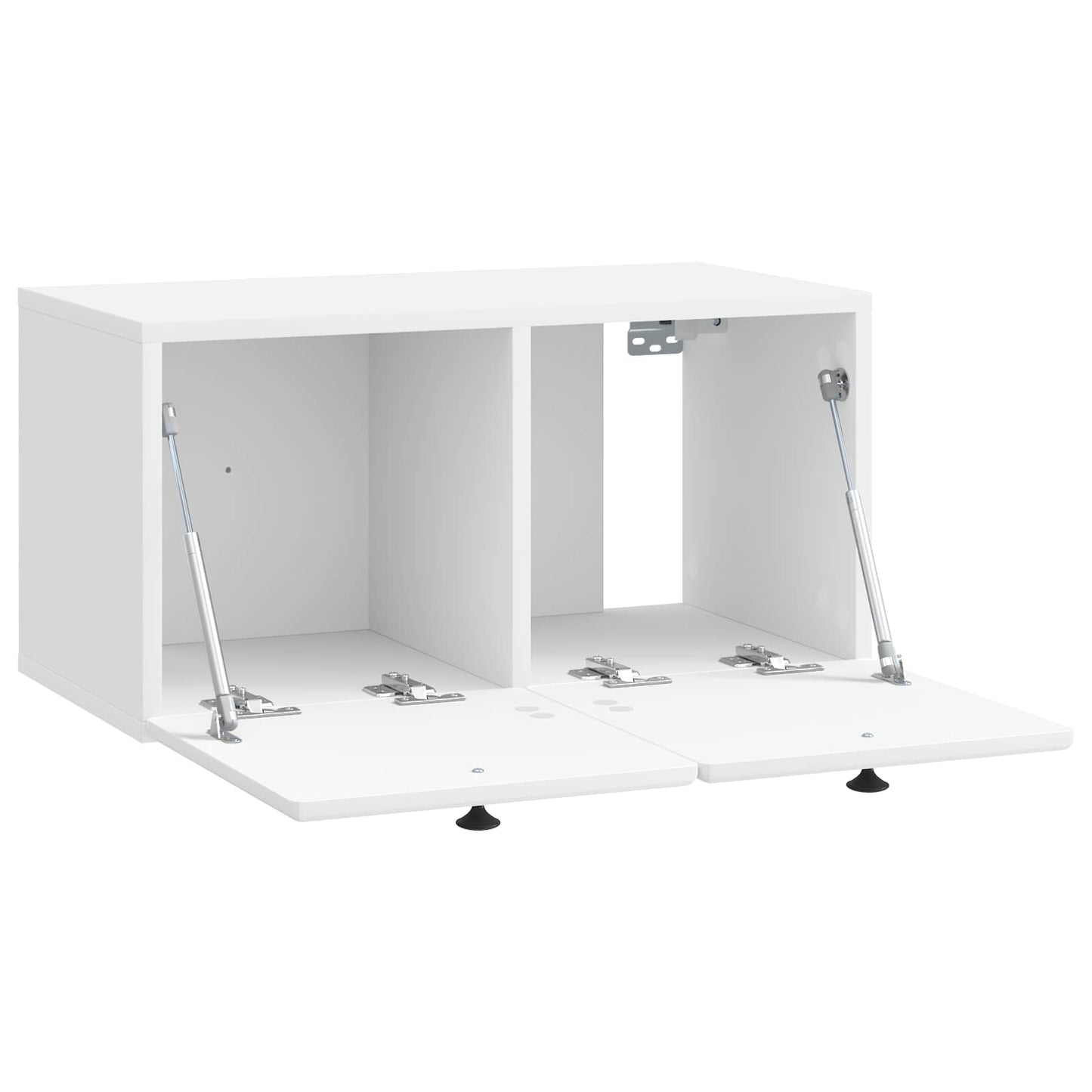 Fali TV szekrény 59,5 x 31 x 30 cm Magasfényű Fehér Szerelt Fa