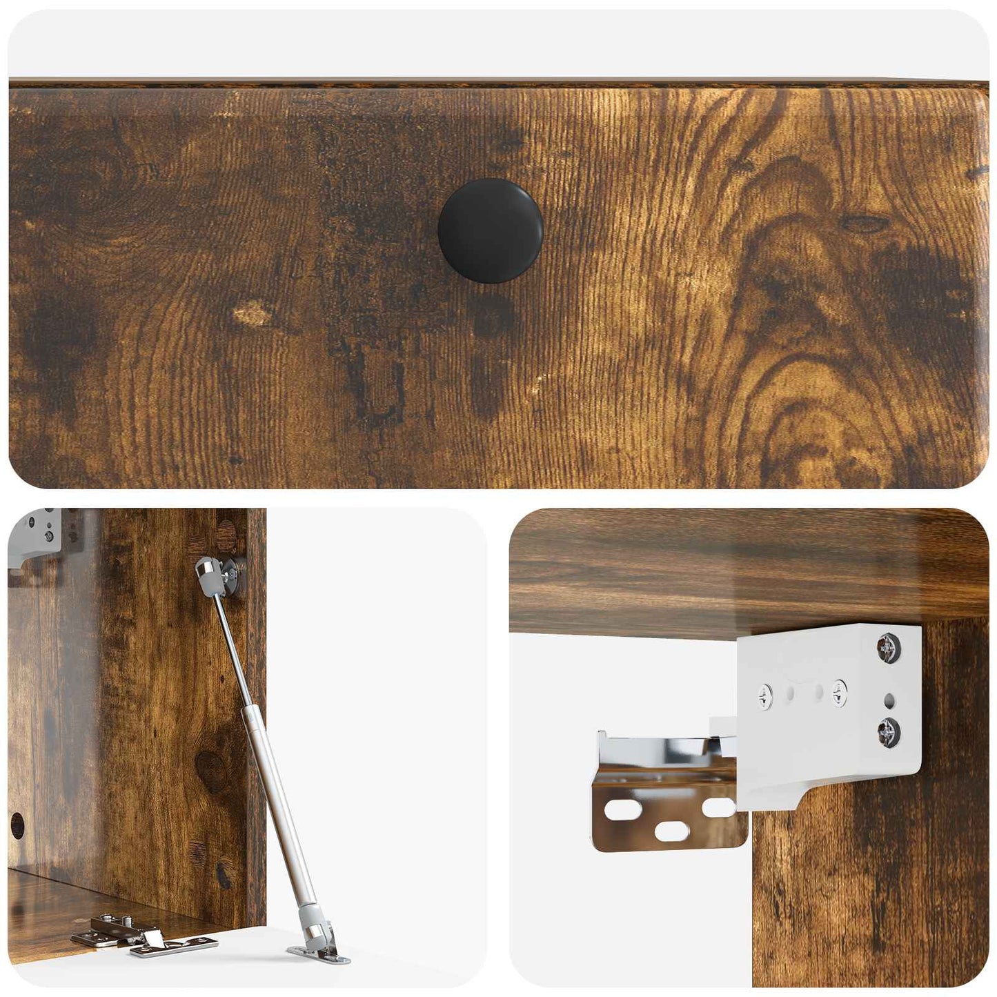 Fali TV szekrény 59,5 x 31 x 30 cm Füstös Tölgy Szerelt Fa