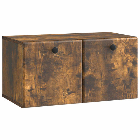 Fali TV szekrény 59,5 x 31 x 30 cm Füstös Tölgy Szerelt Fa