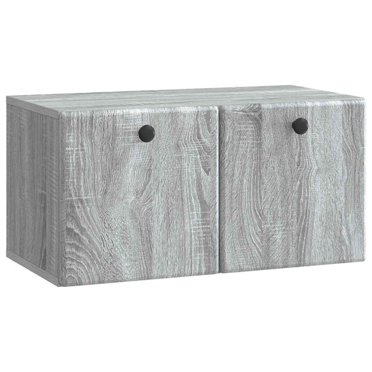 Fali TV szekrény 59,5 x 31 x 30 cm Szürke Sonoma Szerelt Fa