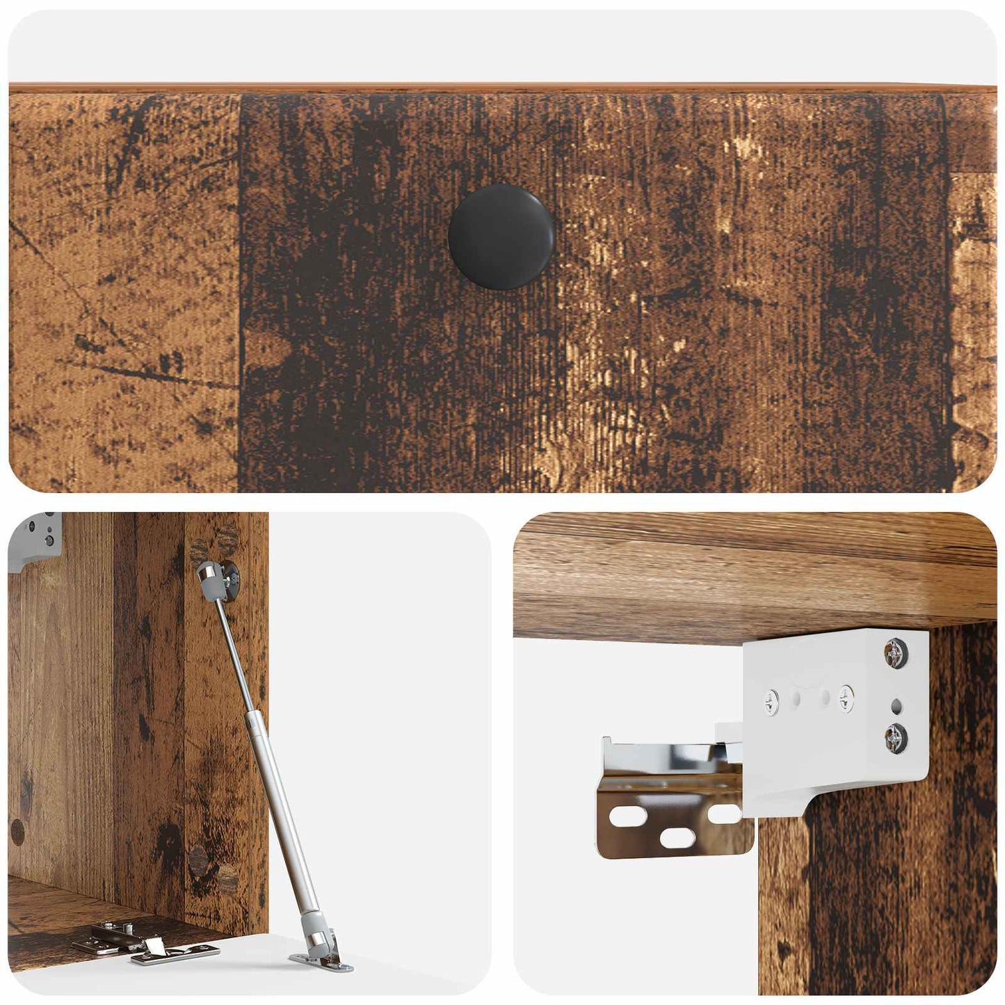 Fali TV szekrény 59,5 x 31 x 30 cm Antik Fa Szerelt Fa