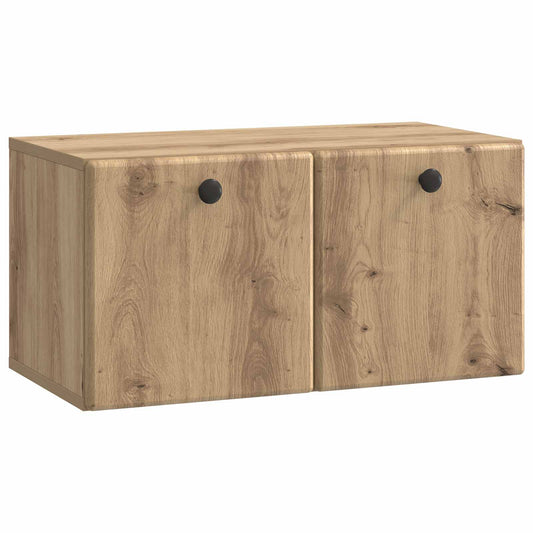 Fali TV szekrény 59,5 x 31 x 30 cm Kézműves Tölgy Szerelt Fa
