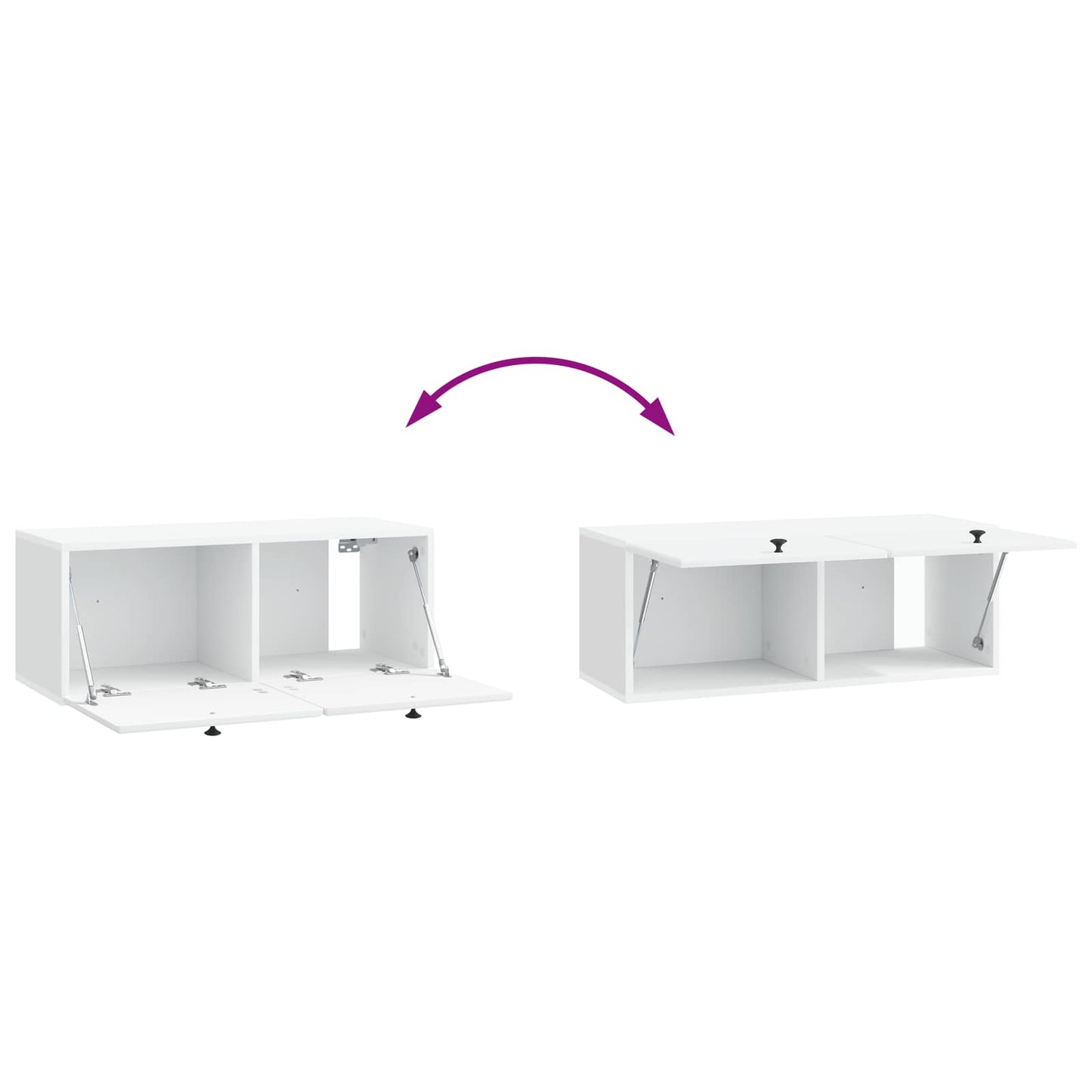 Fali TV szekrény 78,5 x 31 x 30 cm Fehér Szerelt Fa