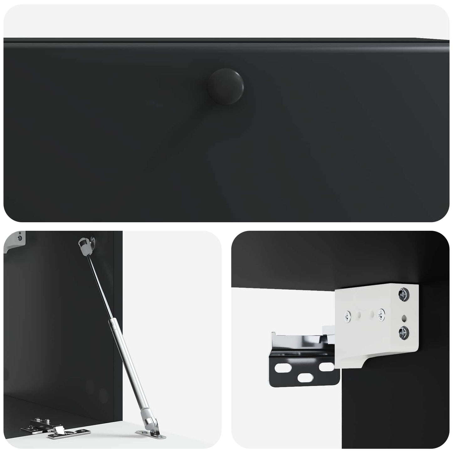 Fali TV szekrény 78,5 x 31 x 30 cm Fekete Szerelt Fa