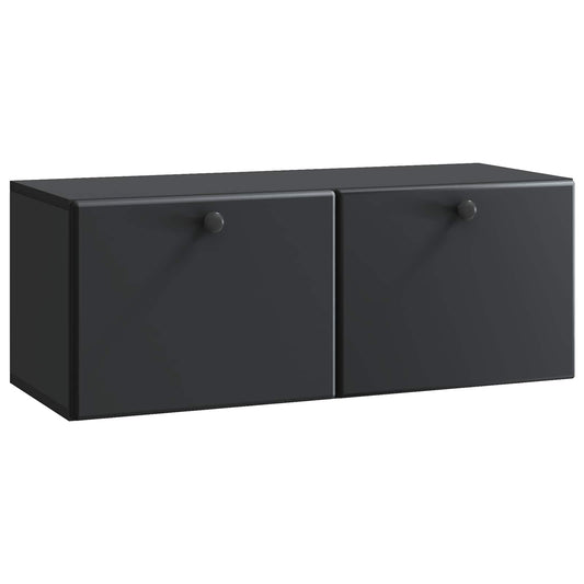 Fali TV szekrény 78,5 x 31 x 30 cm Fekete Szerelt Fa