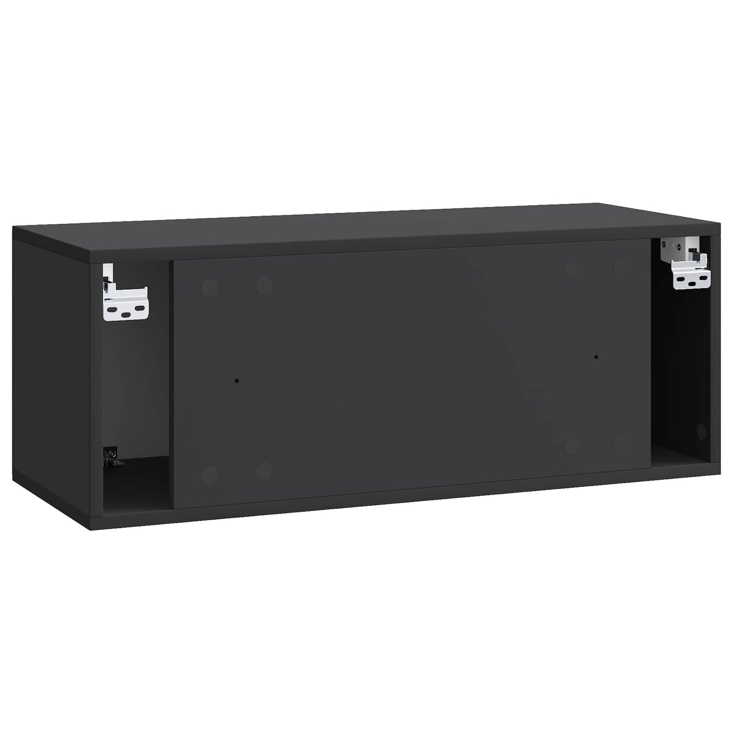 Fali TV szekrény 78,5 x 31 x 30 cm Fekete Szerelt Fa