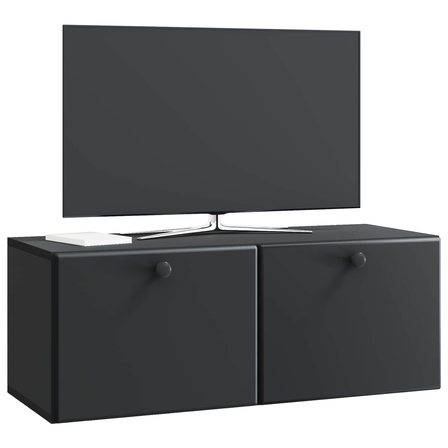 Fali TV szekrény 78,5 x 31 x 30 cm Fekete Szerelt Fa