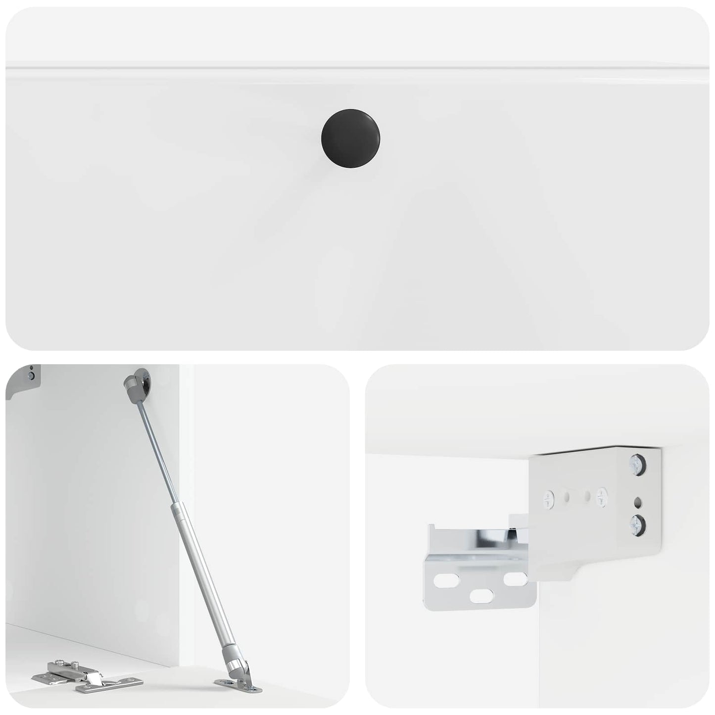 Fali TV szekrény 78,5 x 31 x 30 cm Magasfényű Fehér Szerelt Fa