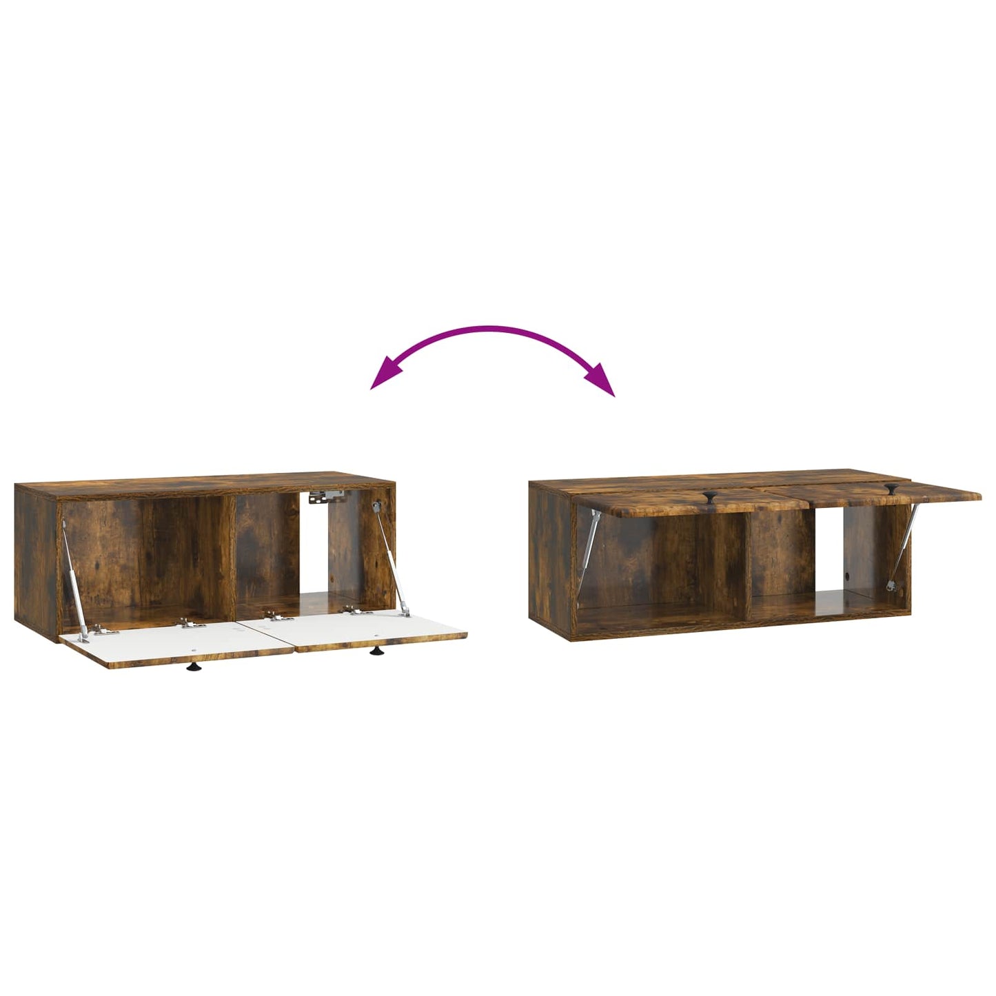 Fali TV szekrény 78,5 x 31 x 30 cm Füstös Tölgy Szerelt Fa