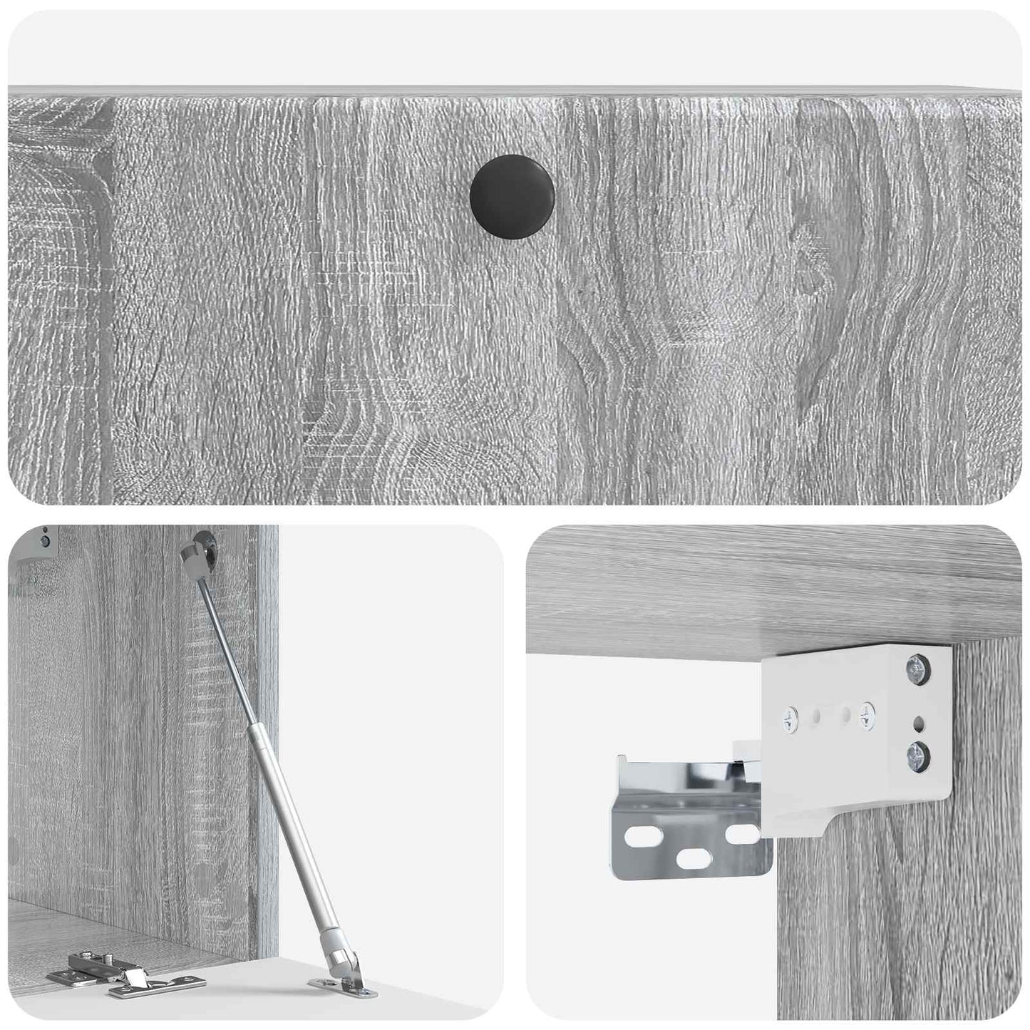 Fali TV szekrény 78,5 x 31 x 30 cm Szürke Sonoma Szerelt Fa