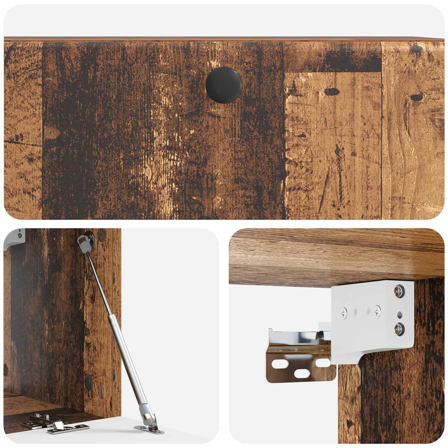 Fali TV szekrény 78,5 x 31 x 30 cm Antik Fa Szerelt Fa
