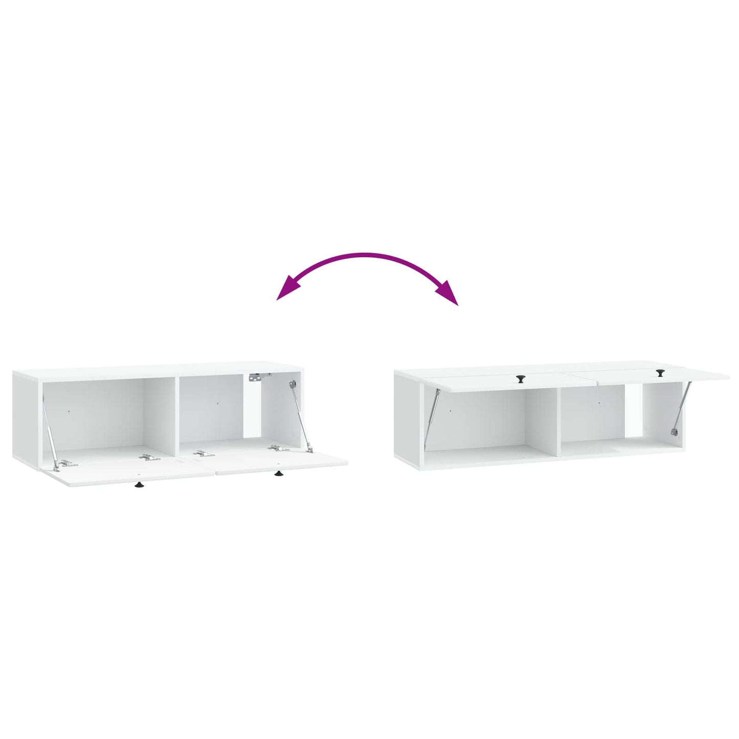 Fali TV szekrény 98 x 31 x 30 cm Fehér Szerelt Fa